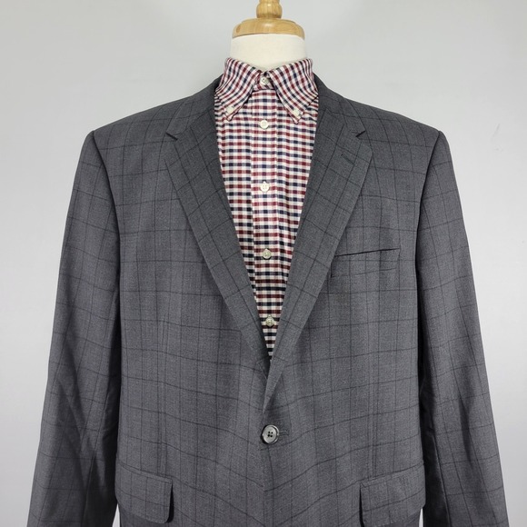 Avant Synergy Coppley Men's Sport Coat Blazer Two Button Charcoal Windowpane 45R - Picture 6 of 16